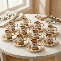 Coffee Cup and Saucer Set - 12 Pcs
